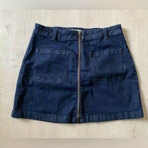 Madewell Utility Denim Full-Zip Mini Skirt Size 30